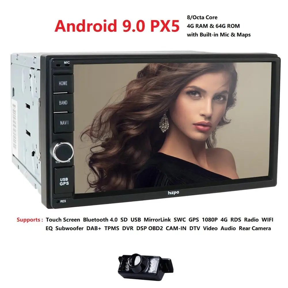 4GRAM 64ROM 8 ядер " Android 9,0 авто радио 2DIN универсальный автомобильный без DVD плеер gps стерео головное устройство аудиосистемы Поддержка Bluetooth DAB