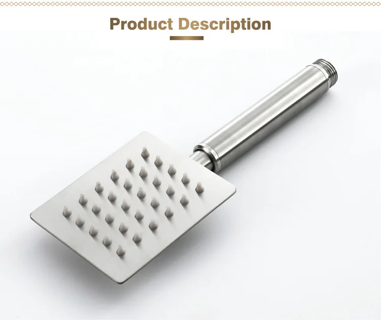 Hideep Hand-Held Shower Head Stainless Steel Brushed Square Handheld Sprinkler Manufacturers Direct Selling HIHSPJ112-2