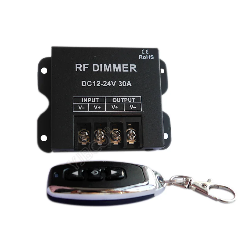 1 x RF LED Dimmer Wireless Brightness 3 Keys Remote Controller DC 12V 24V 30A