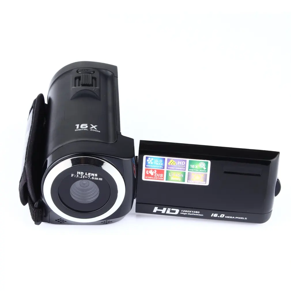 HD 1080P Digital Camera HDV Video Camera Camcorder 16MP 16x Zoom COMS Sensor 270 Degree 2.7 inch TFT LCD Screen