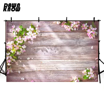 

DAWNKNOW Flower Vinyl Photography Background For Baby Wood Floor Photo Shoot Backdrop For Wedding Photo Studio lv1279