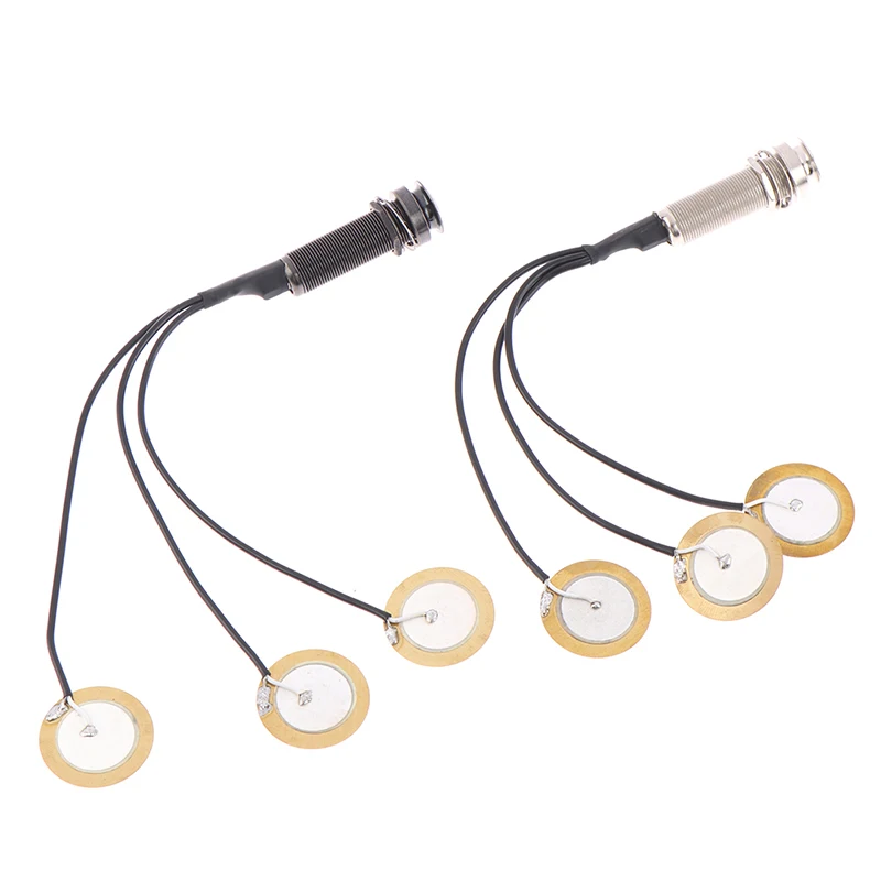 

Piezo Contact Microphone 3 Transducer Pickups With End Pin Jack For Kalimba Thumb Pin Tip Pickup Microphone Accessories
