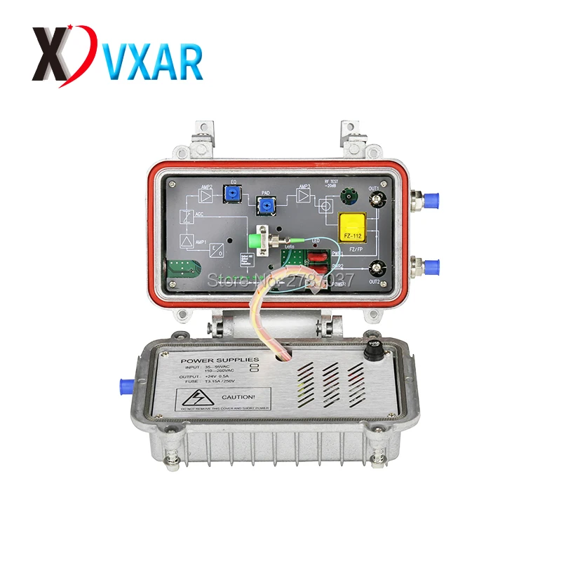 Catv  outdoor fiber optical  node  2 outputs AGC