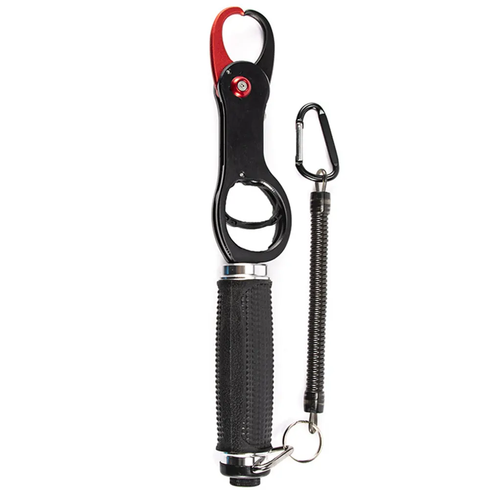 Stainless Steel Clamp Tool Nonslip Handle Fish Lip Gripper Portable Ergonomic Easy Use Pliers Spring Loaded Retractable Strap - Цвет: Красный