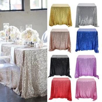 

Glitter Sequin Rectangular Table Cloth Rose Gold/Silver Tablecloth For Wedding Party Home Decor Multi-Color Sequin Table Cover