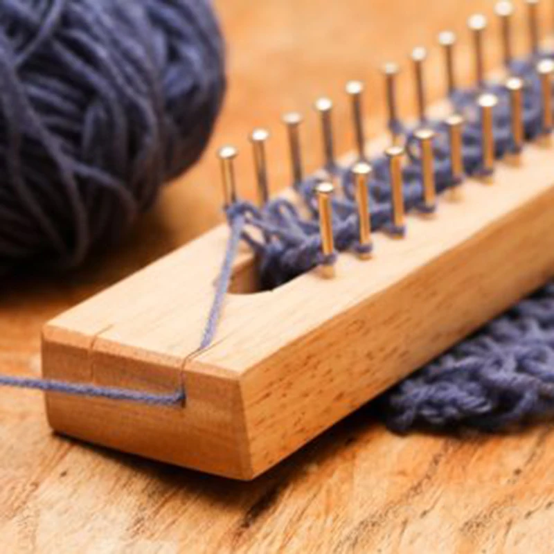 

Handmade 32 Pins Wooden Knitting Loom Board Loom Hook Kit Scarf Craft DIY Gifts