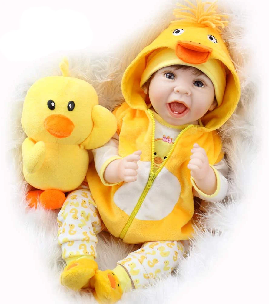 

22 Inches Bebe Reborn Dolls Realistic Newborn Baby Boy Soft Cloth Silicone Playmate Doll Toys Gift