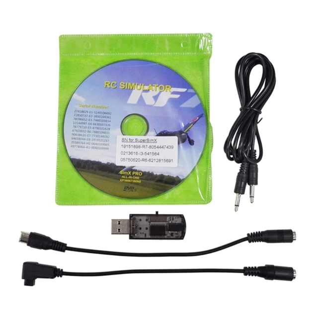 22 in 1 Simulator RC USB Flight Simulator Compact Disc Cable Support Realflight G7 Radio Aerofly FMS XTR Series 1
