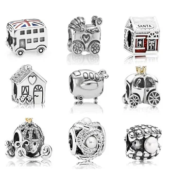 

NEW New Authentic 100% 925 Sterling Silver house Pearl shell charm Beads Fit Bracelet DIY bracelet factory Wholesale