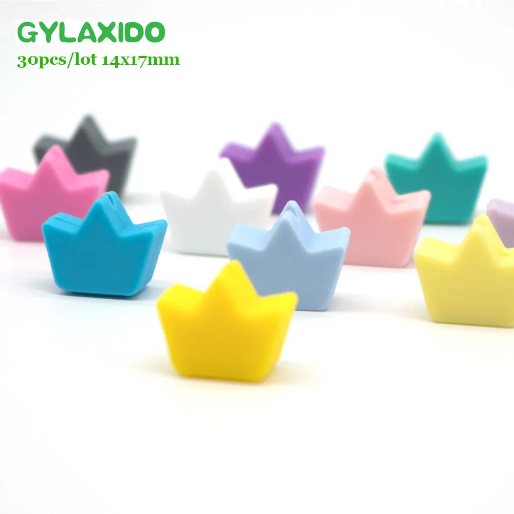 GYLAXIDO 30 шт Корона перле Силиконовые Бусины DIY Детские Прорезыватели для зубов для изготовления ювелирных изделий ПВХ бесплатно мини-корона грызунов Товары для малышей