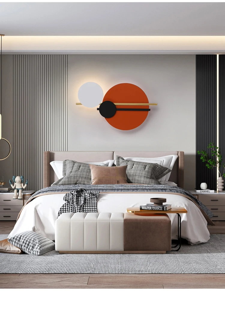 Led Wall Lamps Orange Sunset Indoor Lightings For Bedroom Bedside Living Dining Room TV Background Home Decoration AC90-260V bedside wall lights