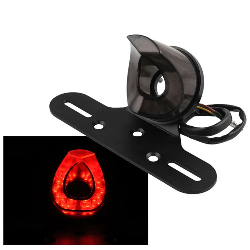 

Universal Motorcycles Registration Plate Holder with Red Motorcycle bulb 12v Tail Light Stop Brake Lamp License Plate Lamp