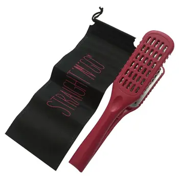 

Hair Hairdressing Double Sided Brush Plywood Clamp Natural Ceramic Straightening Comb Fibres Styling Tools