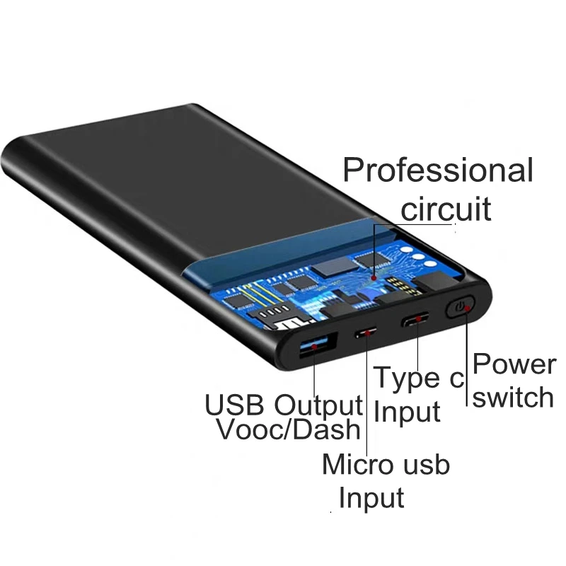 Внешний аккумулятор Vooc 10000 мАч 5 В 4 а для Oneplus 8 7 Pro 6 Oppo Reno Realme Huawei 22 Вт|Внешние