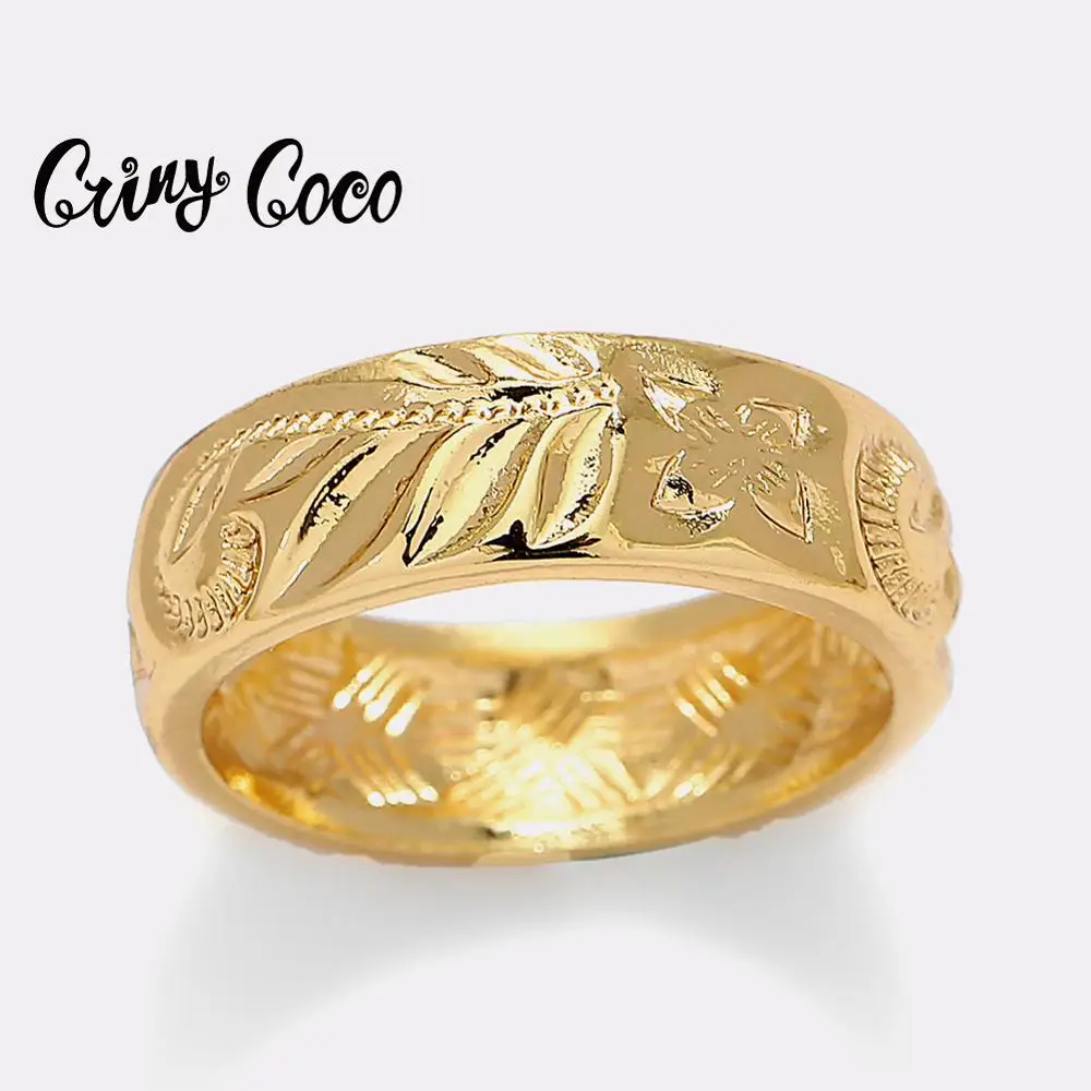 Гавайское позолоченное кольцо полинезийское обручальное с листьями и фианитами кольца цветком Подарок на