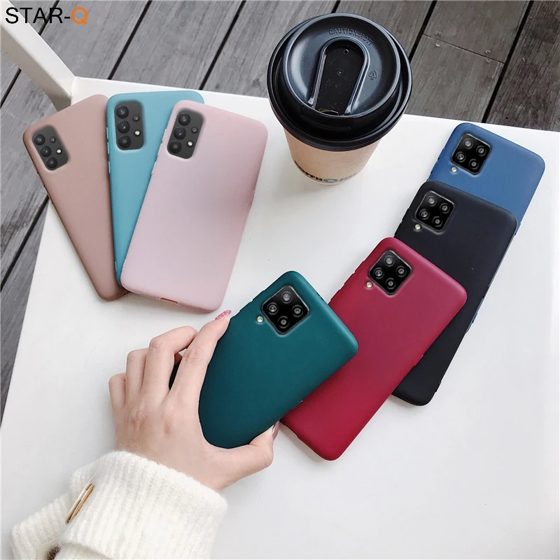 samsung s22 ultra case Candy Color Silicone Phone Case For samsung galaxy A12 A42 A52 A72 A32 5G M02S A02S M31s Matte Soft Tpu Back Cover Fundas Coque cheap galaxy s22 ultra case