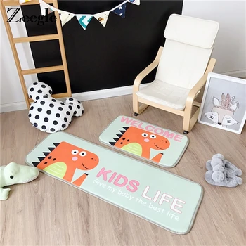 

Zeegle 2pcs/set Baby Crawling Mat Cartoon Dinosaur Soft Floor Flannel Children Carpet For Babies Kids Bedroom Living Room
