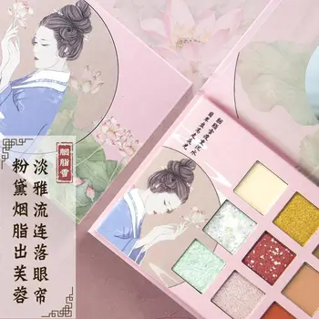 

9-Color Eyeshadow Compact INS Ultra-Fire Net Red Celebrity Style Earth Color Pearly Lustre Matte Sequin