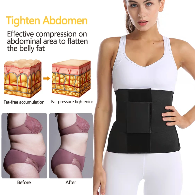 Faja de 3 Cinturones Women Compressive Sauna Waist Trainer Adjustable Tummy Reducing Belt Trimmer Back Supported Snatched Corset shapewear bodysuit