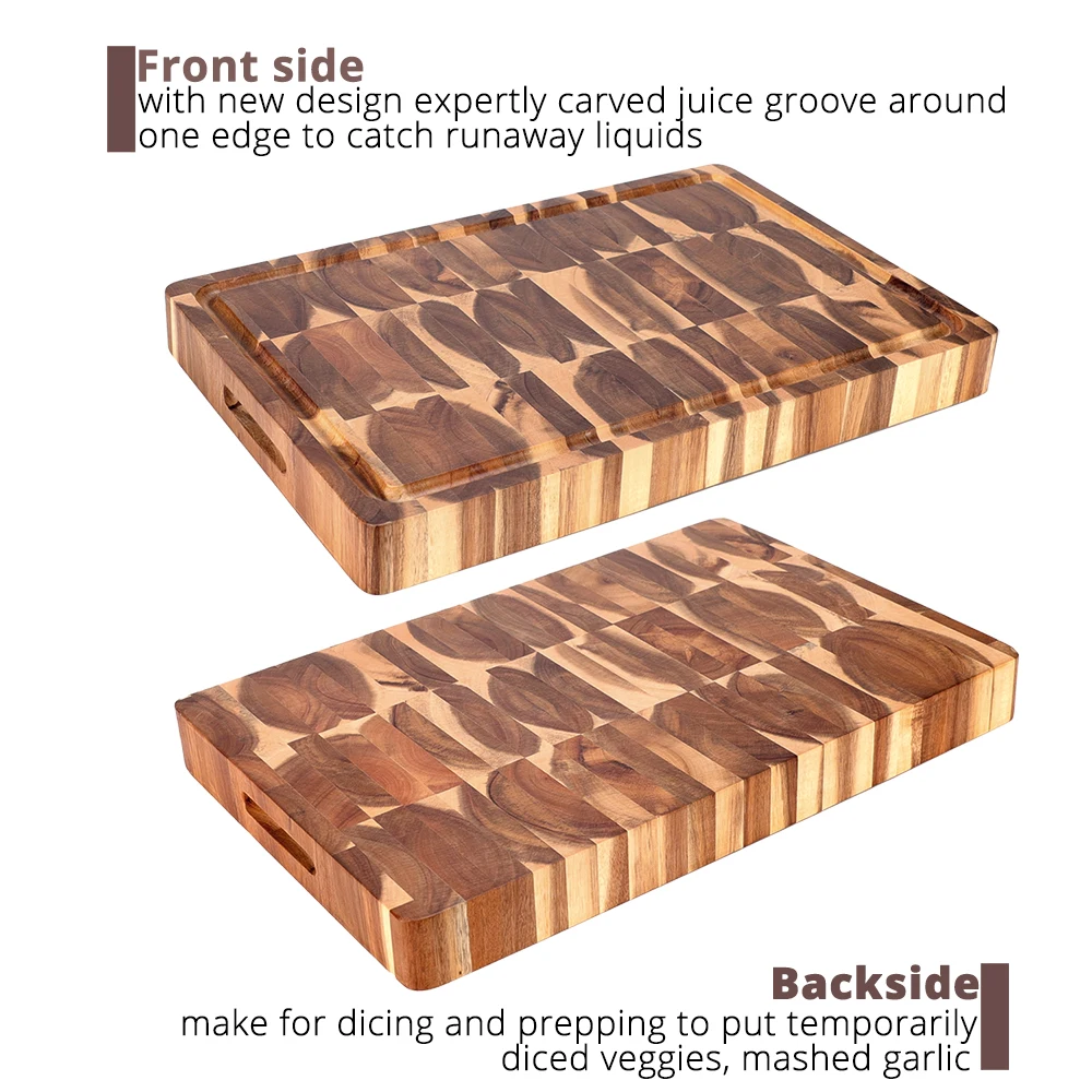 Extra Large Acacia Wood Cutting Board 1.5 Inches Thick - Large