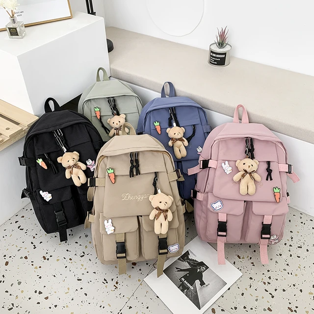 Mochilas escolares para adolescentes y niñas, bolsa de viaje para ordenador  portátil, mochila informal para mujer - AliExpress