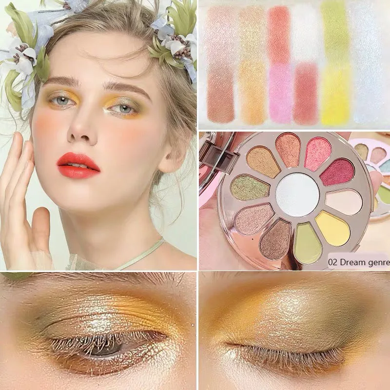 

11 colors Diamond Nude Eyeshadow Beauty Palette Makup Starry Matte Shimmer Glitter Eye Makeup Cosmetic Round Flower Shape