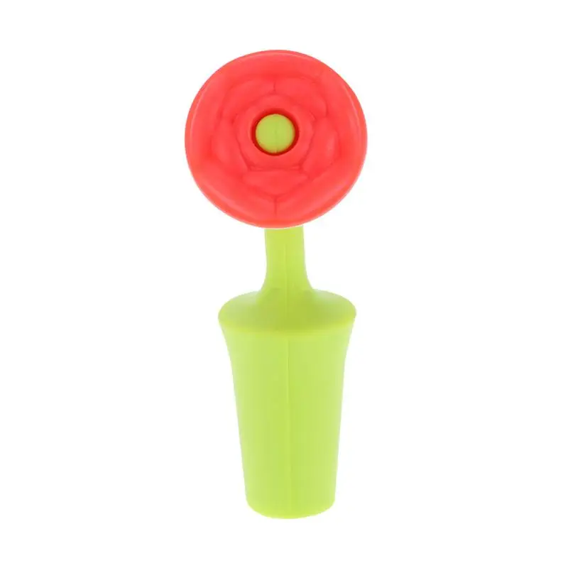 1pc Silicone Wine Bottle Stoppers Flower Shape Champagne Stopper Food Grade Beverage Closure for Bar Party(Rose