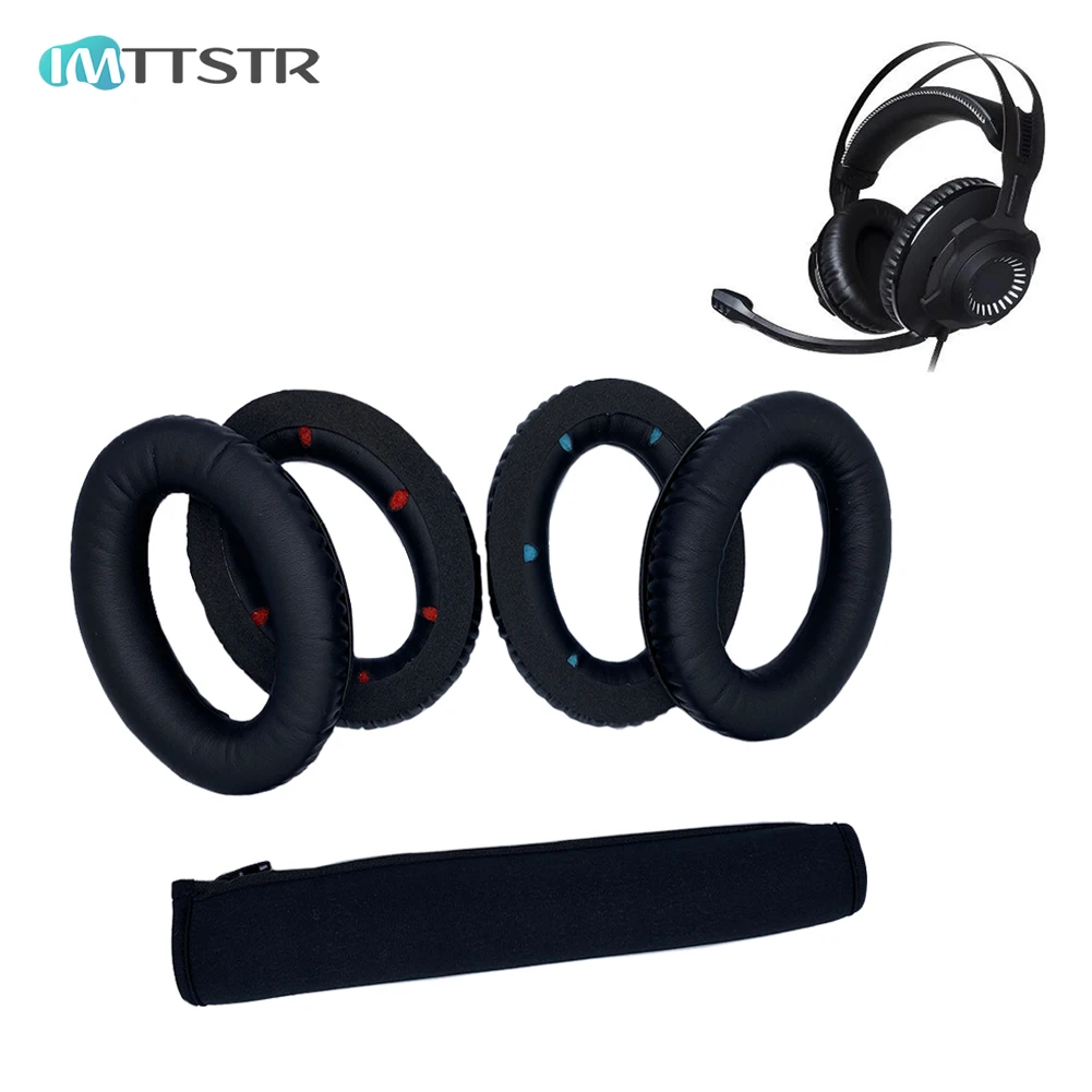 IMTTSTR Ear Pads Set for HyperX Cloud Revolver S Gaming HX HSCR BK NA Earpads Earmuff Cover Cushion Replacement Cups Headband