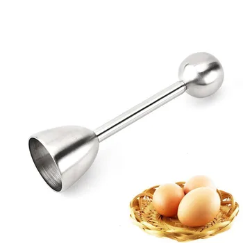 

Stainless Steel Boiled Egg Topper Shell Top Cutter Knocker Opener Kitchen Tool Multifunction Egg Cracker Separator Opener #25