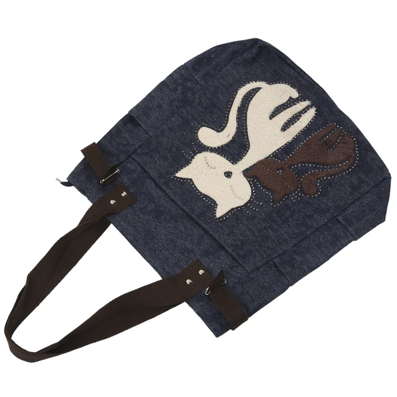 Женская сумка мессенджер Холщовая Сумка с милым котом маленькая для покупок