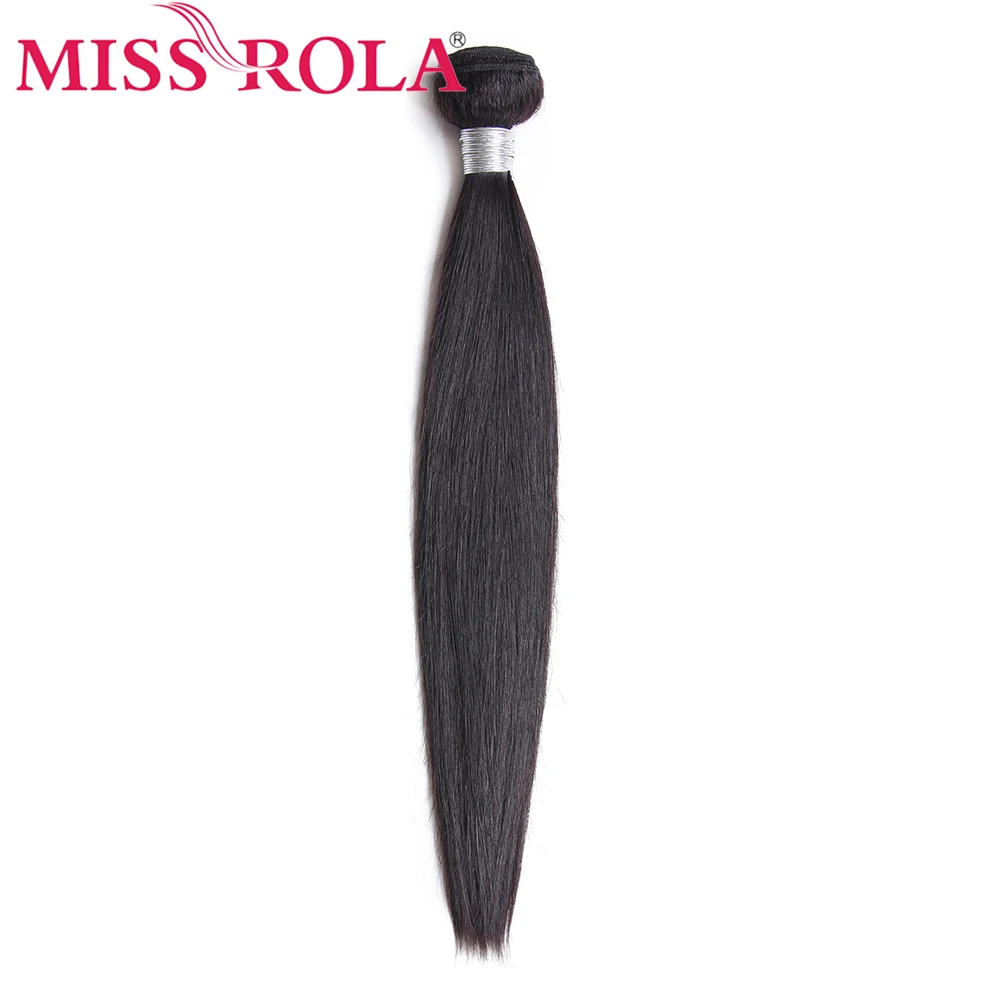 Miss Rola волосы индийские прямые волосы пучки с закрытием натуральный цвет человеческие волосы 3 пучка с 4*4 закрытие не-Remy
