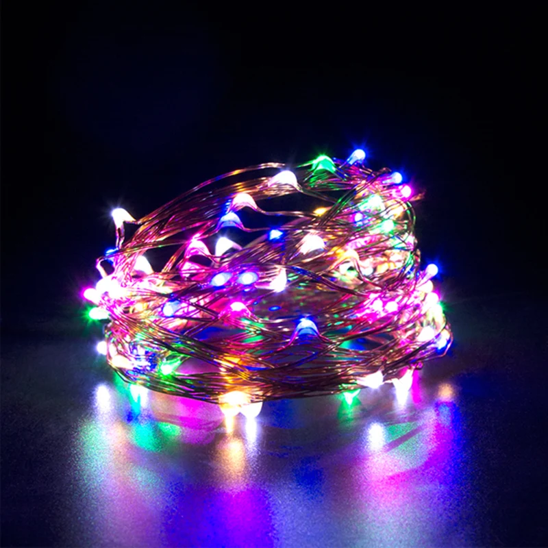 Multicolor 5 м 10 м USB светодиодный гирлянда Гирлянда DIY сказочные огни для нового года Рождество День Святого Валентина Свадьба День рождения украшение - Цвет: Multicolor