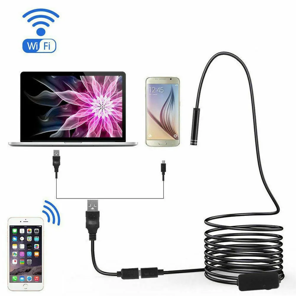 5 м 8LED беспроводной Эндоскоп бороскоп Инспекционная камера для iPhone Android 3F05