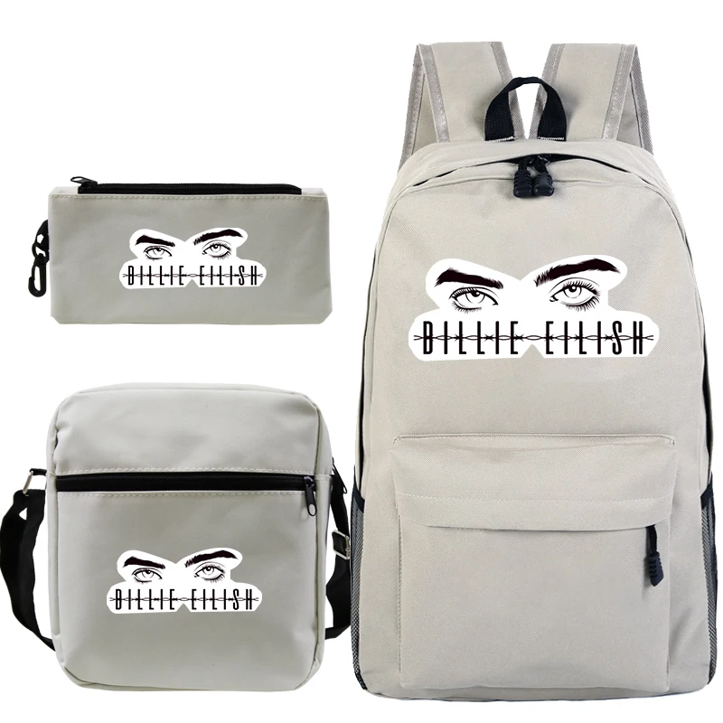 Billie Eilish bag 17 Billie Eilish 3 шт./компл. школьные сумки для подростков, для мальчиков и девочек, рюкзак Для женщин Для мужчин Billie Eilish Mochila Рюкзаки+ ручка сумки - Цвет: Billie Eilish bag 17