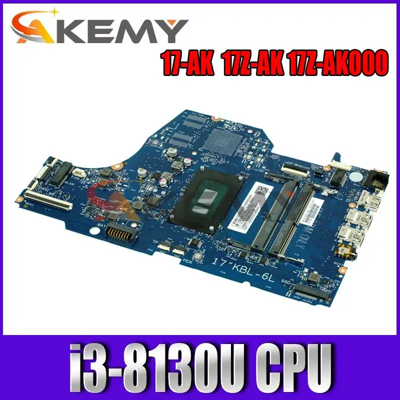 Материнская плата AKEMY для ноутбука HP 17-BY 17-BY00 17G-CR 17Q-CS L22737-601 6050A2982701 SR3W0 I3-8130U CPU DDR4 |