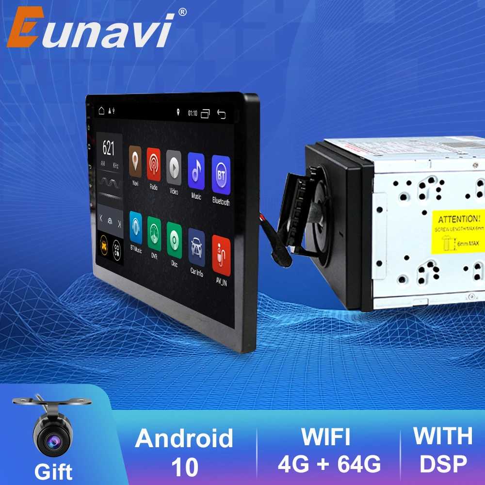 Автомагнитола Eunavi TDA7851 универсальный мультимедийный проигрыватель на Android 10 с