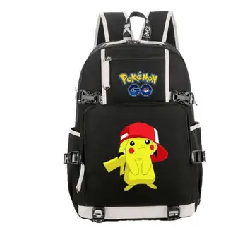 

Cartoon Pikachu Backpacks Women/Men's School Bags Laptop Travel Bags Teenage Notebook Backpack Pokemon Canvas Mochila Feminina