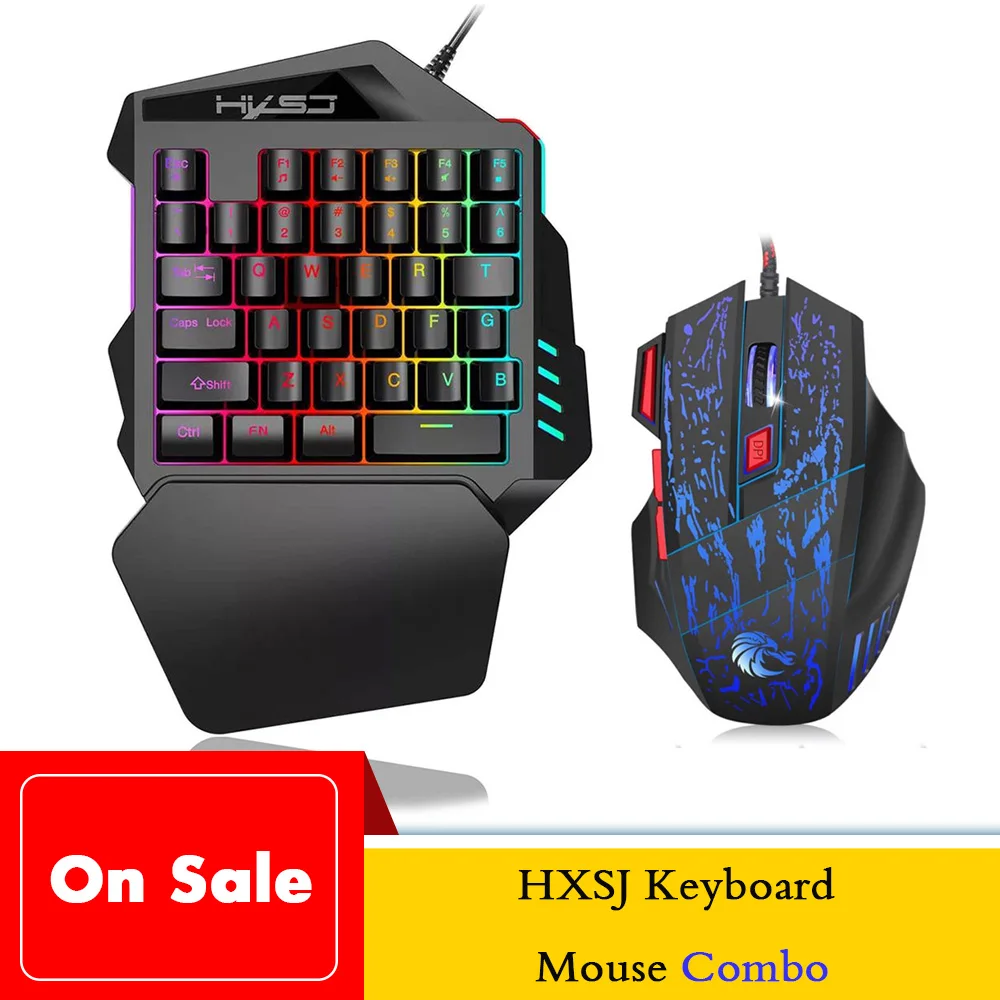 Gaming Keyboard and Mouse Combo,Ergonomic Keyboard with Colorful Backlight and 6 DPI Gaming Mouse,for PC//Gaming//Typing