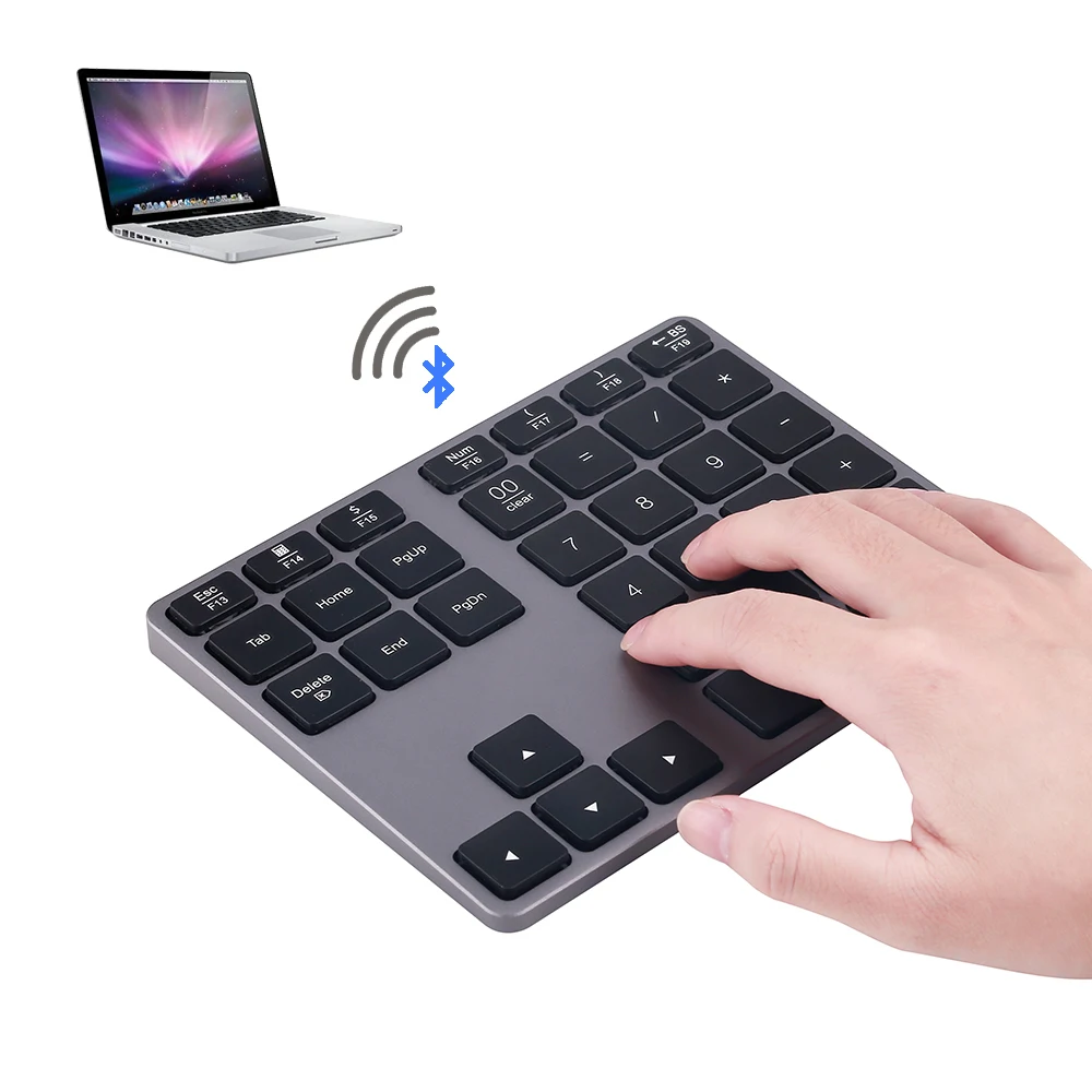 Мини Bluetooth беспроводной цифровой клавиатура для MacBook Pro2019 iMac Pro Ультратонкий алюминиевый мини клавиатура для iPad Pro