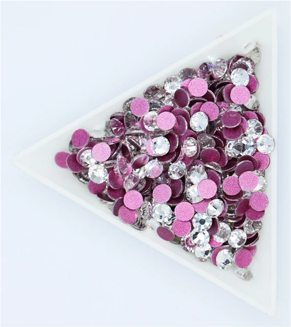 Super Glitter Crystal AB Non Hot Fix Rhinestones SS3-SS50 FlatBack Strass Sewing&Fabric Garment Nail Art Rhinestones Decorations Pink Clear