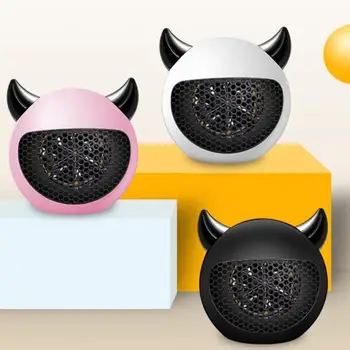 

Fan Heater Mini Heater Cartoon Little Devil-Shaped Desktop Dormitory Radiator Foot Warmer Surprise Gift Calentador De Escritorio