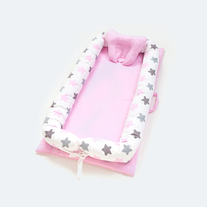 Printing Travel Crib Baby Portable Crib Sleeping Bed Basket Foldable Mattress Outdoor Infant Newborn Protection Cushion YZL043