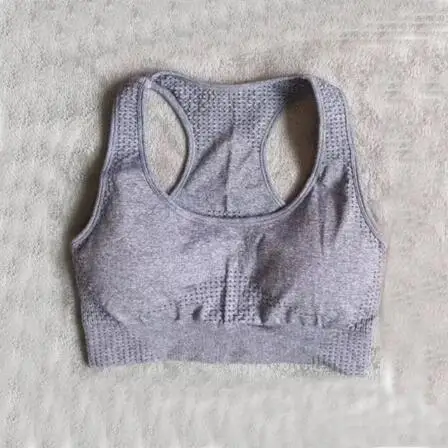 YS06 grey bra Женский бесшовный комплект для бега и йоги, Топ с длинным рукавом+ обтягивающие леггинсы, комплект из 2 предметов с белой строчкой для йоги, облегающий комплект для йоги, спортивный костюм - Цвет: YS06 grey bra