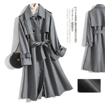 

Spring 2020 New Houndstooth Thicken Fashion Woolen Coat Korean Medium Long Woolen Women's Jacket