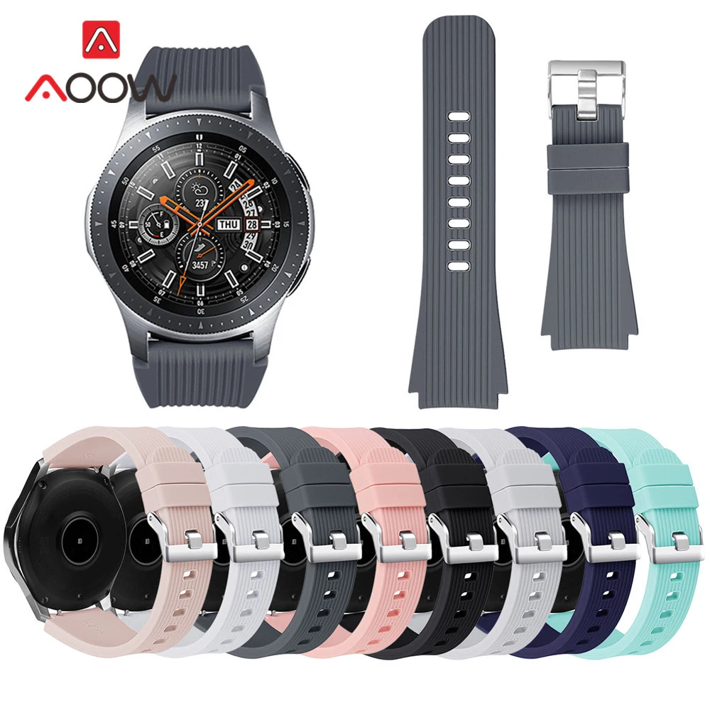 

22mm Silicone Sport Strap Band for Samsung Galaxy Watch 46mm Gear S3 Classic Frontier Huami Amazfit Stratos Bracelet Watchband