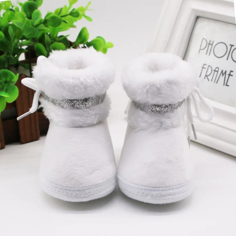 Зимняя обувь для маленьких мальчиков и девочек Теплая обувь для новорожденных детей Детские сапожки из искусственного меха кожаные ботинки для маленького мальчика - Цвет: 45W