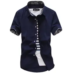 2018 летняя новая стильная мужская одежда больших размеров, Повседневная деловая рубашка с длинным рукавом и воротником, рубашка с цветочным