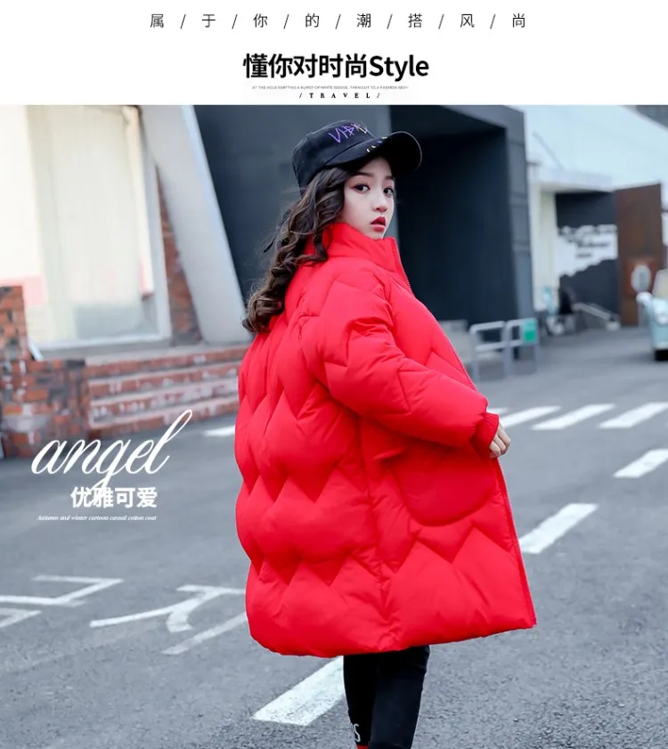 Girl Parkas new Children's Thicken cotton coat Children's winter children's cotton coat plus velvet baby coat Lengthen