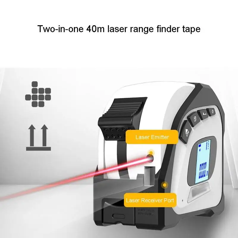 2-in-1 Digital Laser Rangefinder LCD Backlit Display Infrared Tape Measure 2-in-1 Digital Laser Rangefinder LCD Backlit Display Infrared Tape Measure