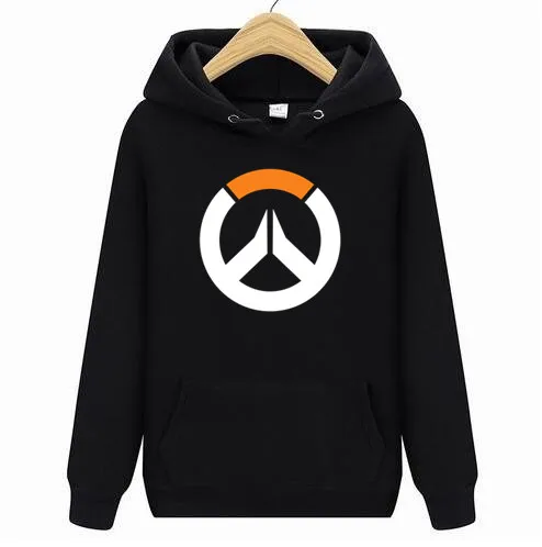 Черный 6 цветов, мужские толстовки, выбор игры OVERWATCH, логотип для геймеров, игровые толстовки, футболка, топ, толстовки - Цвет: Черный
